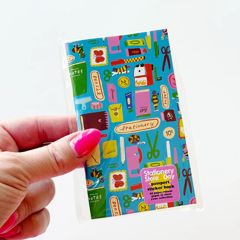3" x 5" sticker book with art by Karen Schipper
Sticker books have super slick pages so you can keep your collection safe and together without having to commit.
Staple-bound
25 pages (50 pages front and back)
Soft-touch texture cover
Artwork property of Karen Schipper