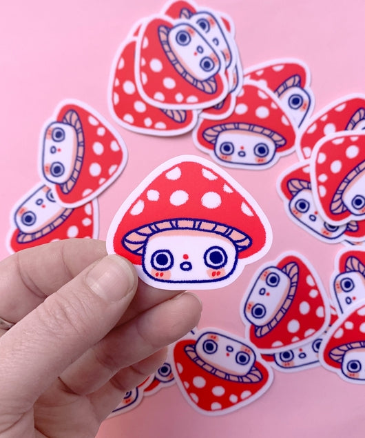 Surprised Mush Vinyl Sticker