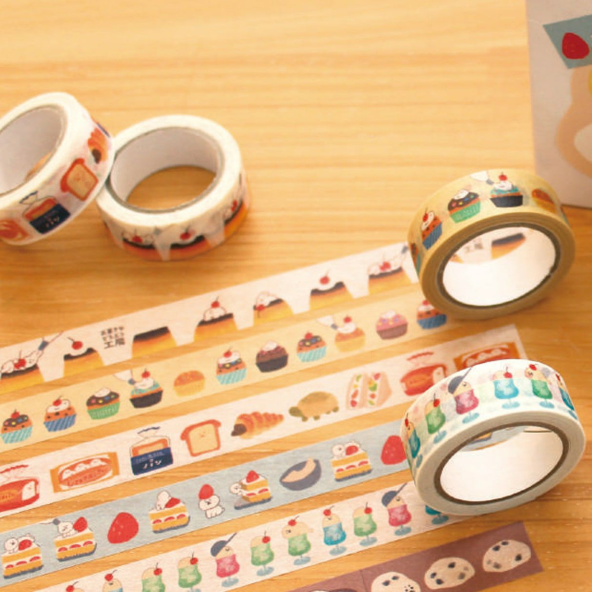 Pudín con cinta washi para taller de animales dulces