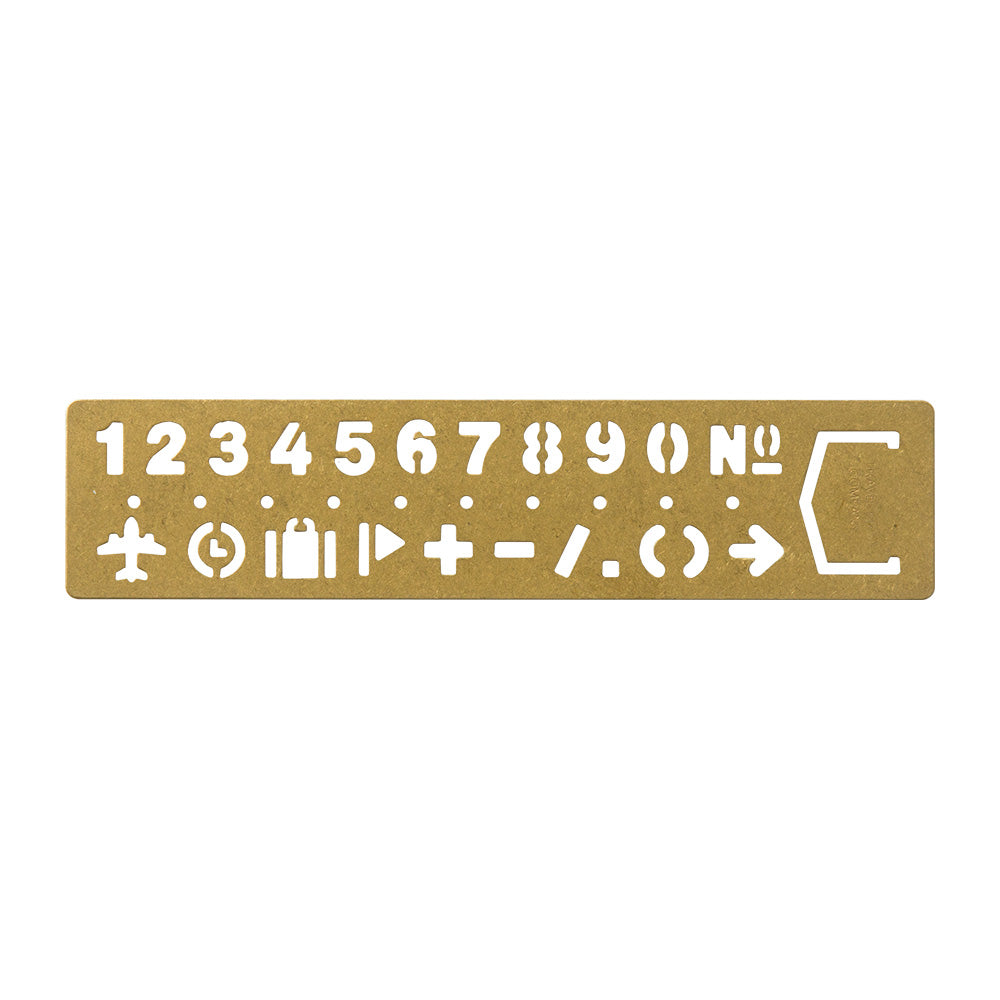 TRAVELER'S COMPANY Brass Template Bookmark Number