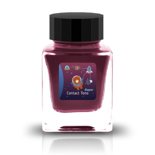 The Three-Year Anniversary Contact Collection features rich, vibrant colors with a smooth writing experience and fascinating characteristics such as shimmer and scent. The “Super” inks contain iridescent shimmer particles that shift color with the light, while the scented inks add a sensory twist to your writing. Please note that scented inks may feather when a large amount is applied—using fountain pen–friendly paper is recommended for the best results.