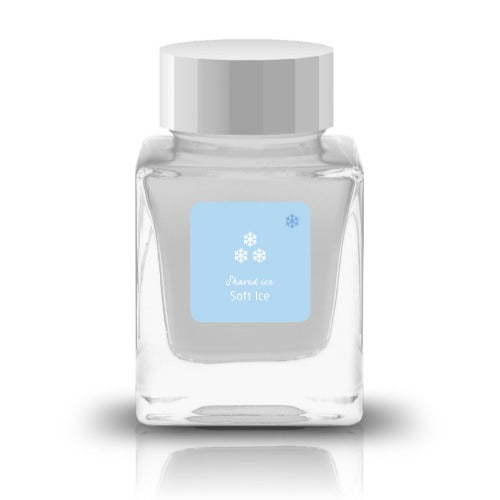 Inspired by the cool delight of shaved ice on a hot summer day, this series captures the sparkle and sweetness of your favorite treats. Soft Ice and Flake Ice embody the glistening texture of ice itself—clear bases filled with holographic and silver shimmer. The remaining nine inks take their cue from beloved flavors like strawberry, melon, and Ramune, bursting with vivid, cheerful color. Bright, refreshing, and full of life, these inks are sure to bring a splash of summer joy to your writing.