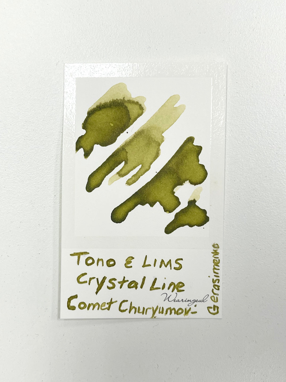 Ink swatch for TONO & LIMS Crystal Line HASE Collection Comet Churyumov-Gerasimenko Ink (Glass Pen Only)