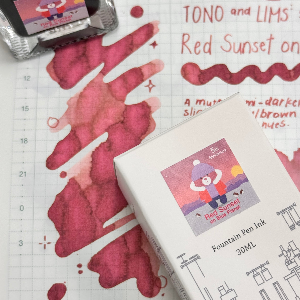 TONO & LIMS Ink - 5th Anniversary - Red Sunset on Blue Planet
