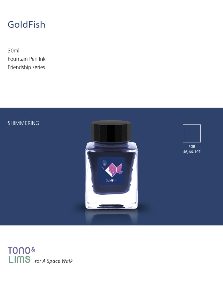 Tono & Lims Friendship Line Fountain Pen Ink Collection where every ink in the Friendship Line embodies the power of friendship through beautifully crafted colors that flow effortlessly on the page. Add a personal touch to your work with a variety of hues that are as diverse and special as the friendships we cherish.
30ml
Shimmering