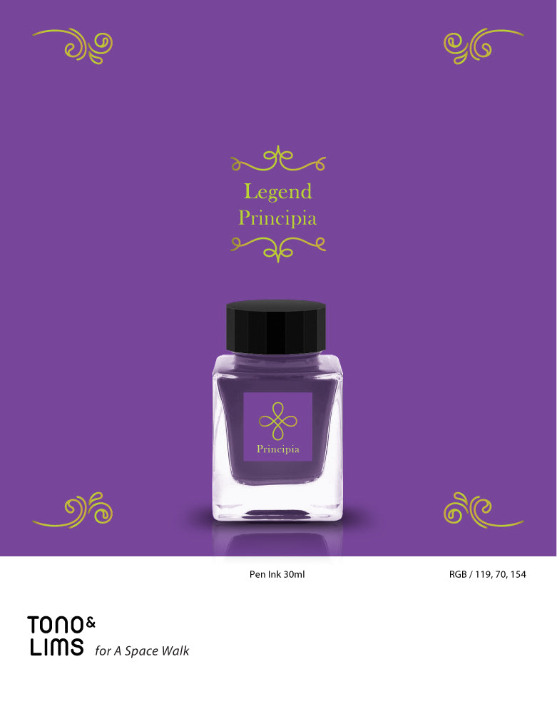 TONO & LIMS Legend
Principia Ink
Tono & Lims Legend Fountain Pen Ink Collection where the inks are designed to stand out with their unique sheen. This collection displays rich color, expressive depth, and a finish that shifts beautifully on the page, making every stroke feel special
30ml