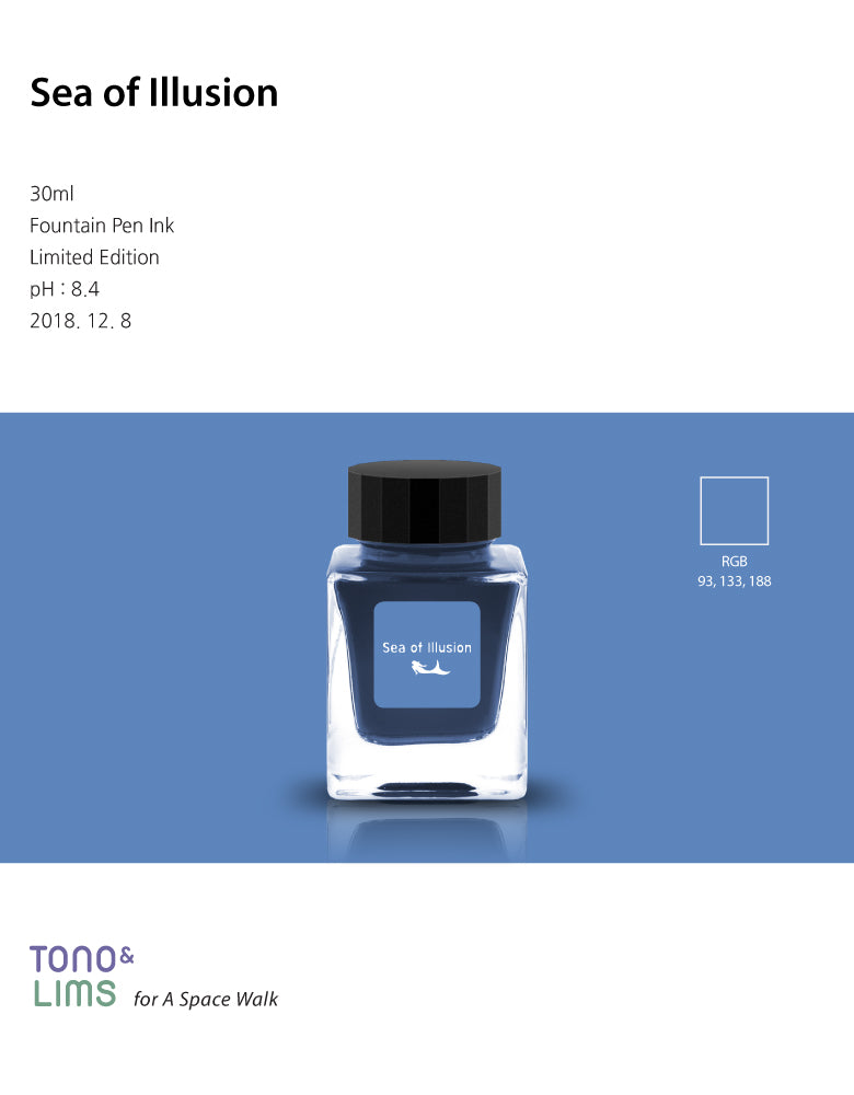 Sea of Illusion is part of the Remastered Limited Edition collection, designed to enhance the original shades of the inks with new and improved formulas. The Remastered Limited Edition collection brings out a great sense of depth to the colors of the inks while still keeping its original appeal, resulting in a more evolved performance.
30ml
