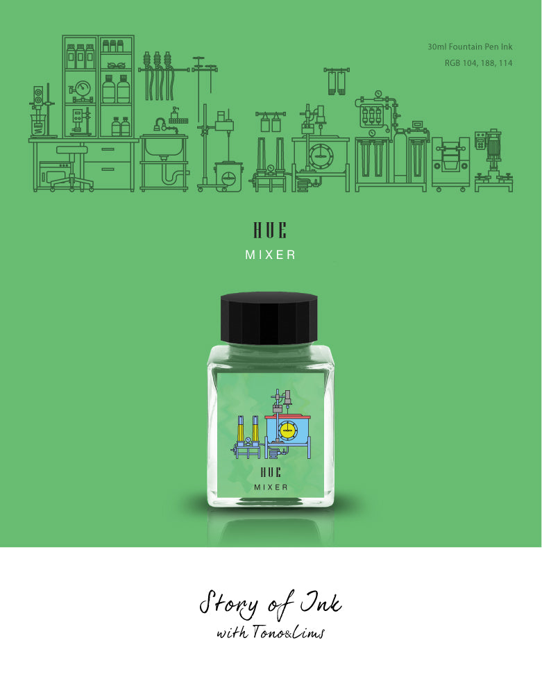 The Story of Ink collection celebrates seven years of TONO & LIMS’ creative history. Each 30ml ink showcases the brand’s signature color‑separating characteristics, revealing shifting hues and surprising transitions as the ink dries. These inks are designed to show different personalities on different papers, inviting writers and artists to explore the full range of their expressive, ever‑changing colors.
30ml