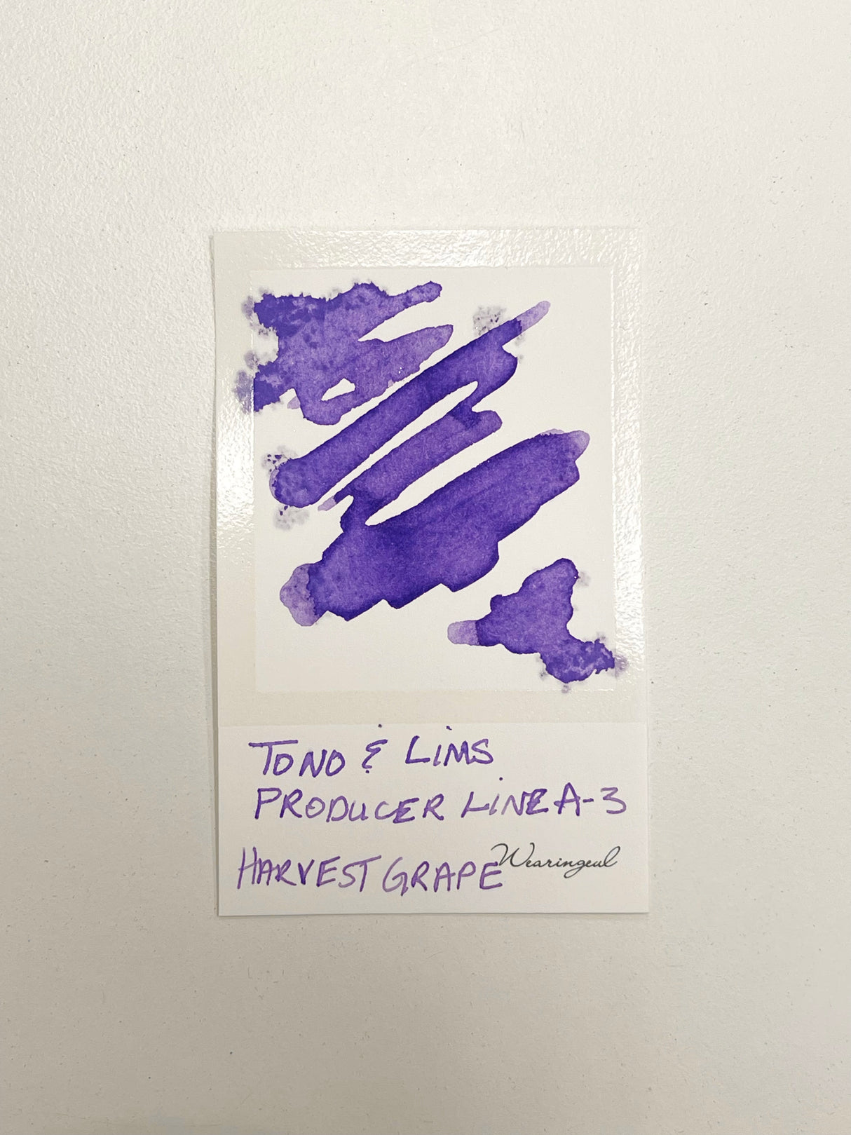 Ink swatch for TONO & LIMS Producer Line A-3 Harvest Grape Ink