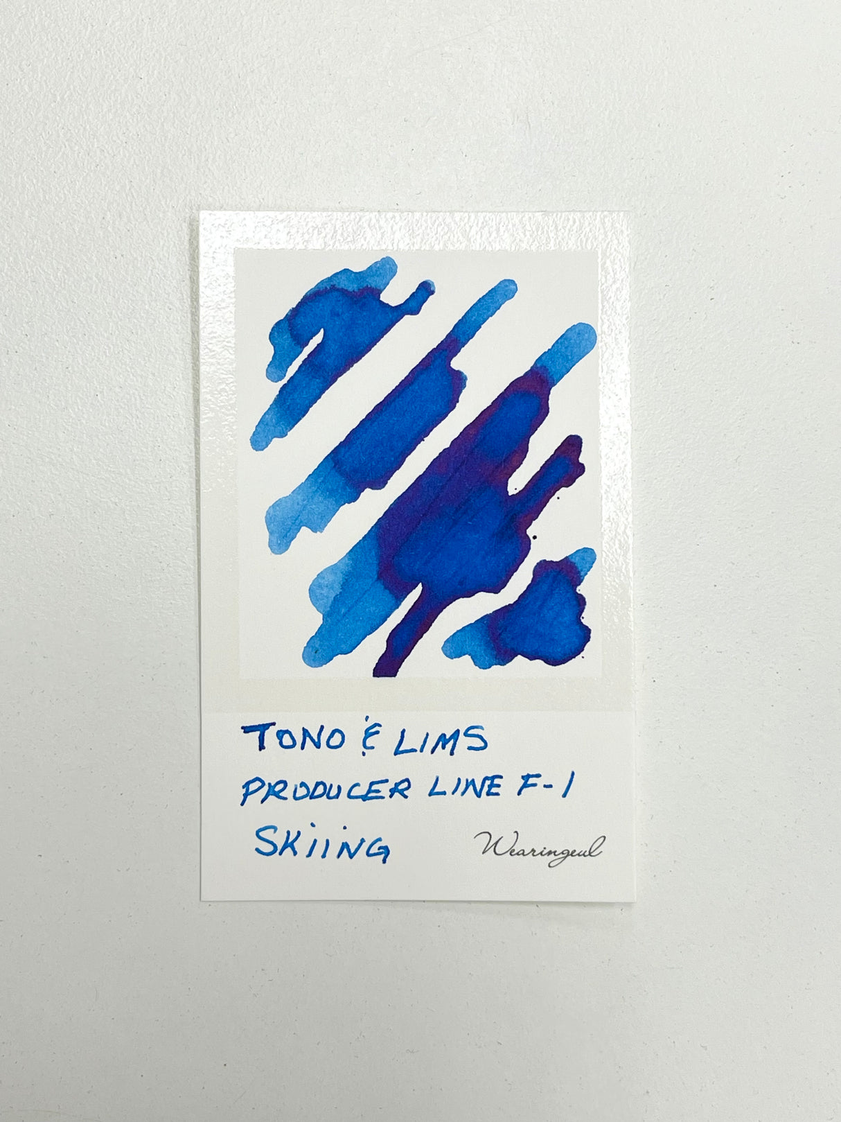 Ink swatch for TONO & LIMS Producer Line F-1 Skiing Ink