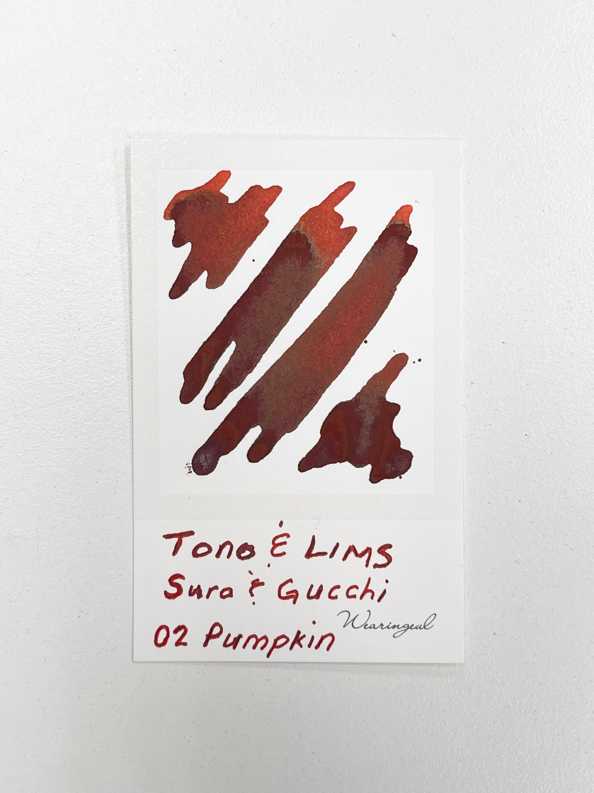 Ink swatch for TONO & LIMS Sura & Gucchi ぐっちの思い出 02 Pumpkin Ink