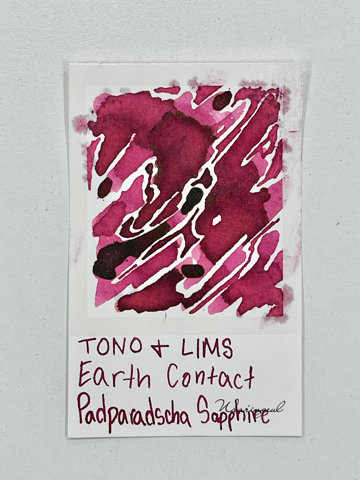 Ink swatch of TONO and LIMS Earth Contact Padparadscha Sapphire
