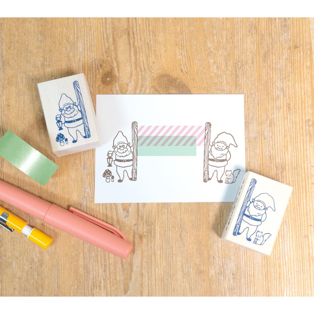 Beverly Companion Rubber Stamp - Gnome & Squirrel