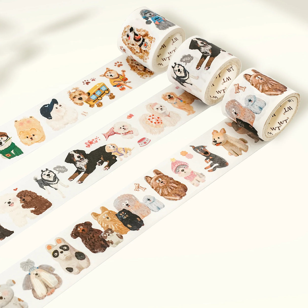 Tail Waggers is a celebration of paws, snoots, and wagging tails! 🐶 This adorable washi tape sticker set features a pack of playful pups in all shapes and sizes—perfect for decorating your planner, journaling your daily adventures, or just showing off your love for dogs. Each illustrated dog is full of charm and personality, guaranteed to make you smile with every peel!
Brand: WT (The Washi Tape Shop)
4-piece washi sticker set
Width: 40mm x 4
Length: 5 meters