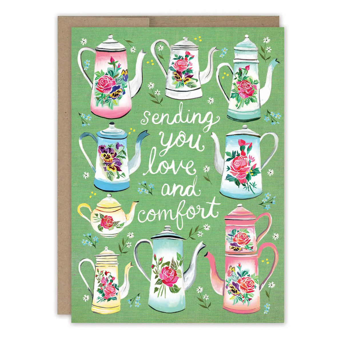 Inside verse: Get well soon
• Size: A6, 4.6" x 6.4"
• Illustrated by Katie Daisy
• Paired with a Brown Kraft envelope
• Full-color inside
• Printed in the USA on 100% post-consumer recycled paper.
About The Artist: Katie Daisy was raised by the birds and warm breezes of small-town Lindenwood, Illinois, brought up among the wildflowers with roots planted deeply in the natural world. She found her voice and honed her skills at the Minneapolis College of Art and Design, graduating in 2009 and subsequently be