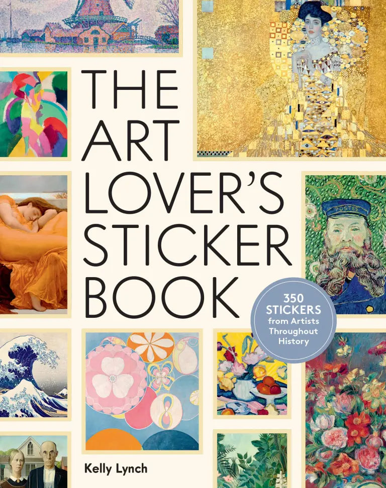 Experience the fascinating world of art like never before with these stickers of beautiful pieces from throughout history.
Organized by 13 chapters (Frills and Fringe; Heaps of Hats; City Life), the book offers stickers featuring lesser-known works and the greats, such as Van Gogh's Almond Blossom, Vermeer's Girl with a Pearl Earring, Cassatt's Mother and Child, Van Eyck's The Arnolfini Portrait, Hokusai's The Great Wave, and so many more. Accompanying each image is a caption that details the artist,