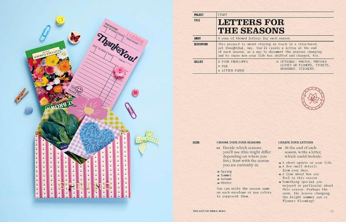 Whether you're new to snail mail or already love writing letters, collecting beautiful stationery and creating meaningful keepsakes, The Art of Snail Mail is your inspiring guide to slowing down, getting creative and connecting with the people you care about through the art of handwritten correspondence.