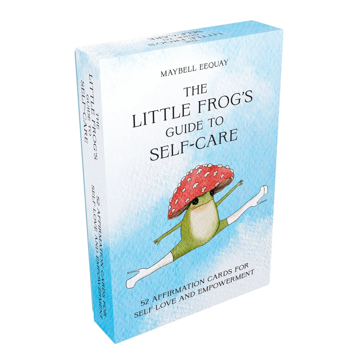 Discover empowering self-love wisdom from the internet's beloved mushroom frog in this beautiful deck of 52 affirmation cards.
"I am as worthy of my dreams as anyone else!"
The little frog is here! This adorable amphibian has all the words you ever needed to hear to help your self-love flourish. Whether you're looking for gentle pearls of wisdom for hard days, or encouraging affirmations to help heal your inner child, this deck of cards is overflowing with beautiful reminders that you deserve to treat you