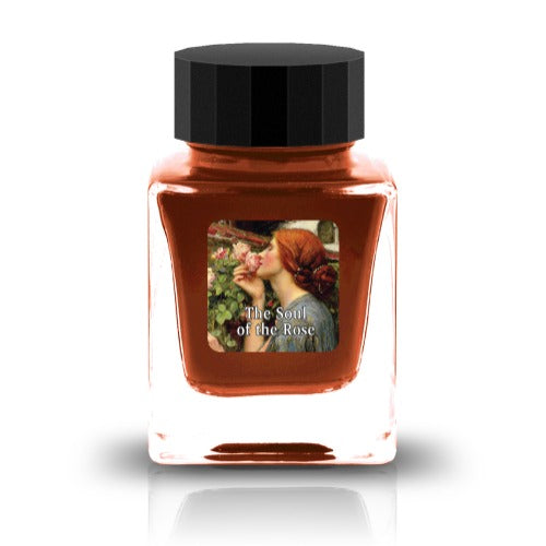 The Soul of the Rose Ink
The Respect Collection pays homage to artistic masterpieces with inks that display the vibrant colors found in these artworks. These inks are also a part of the Crystal Line which has been produced specifically for glass pens.
Art work reference: The Soul of the Rose, 1908 by John William Waterhouse.
RGB: 195, 84, 28
Orange
30ml
Glass Pen Only