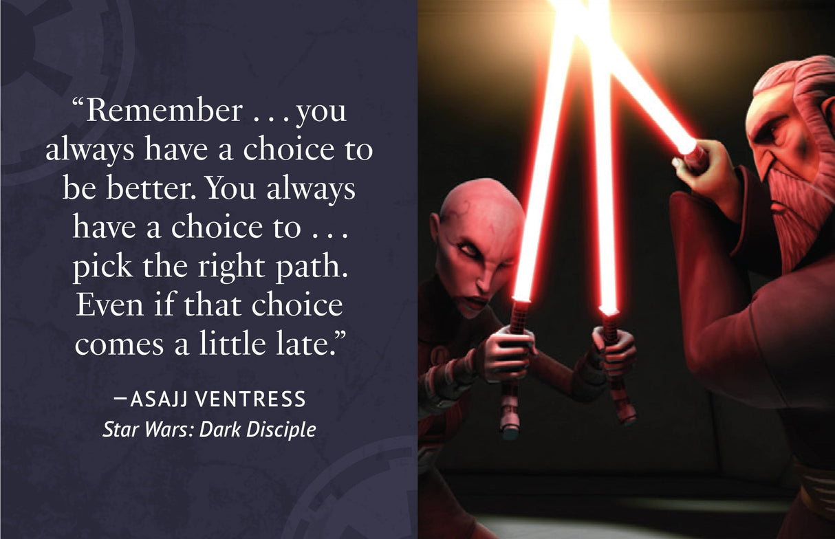 This book compiles the knowledge behind the most powerful disciples of the Dark Side from every era of Star Wars, from Darth Maul, to Emperor Palpatine, Darth Vader, Kylo Ren, and beyond. Packed with dazzling art, this collectible series of tiny books—the perfect gift for any Star Wars fan.
· Hold Sith lore in the palm of your hand: A pocket-sized format makes this book the cutest addition to your Star Wars bookshelf. A cloth bookmark also lets you hang this tiny book as an ornament or keepsake.
· The per
