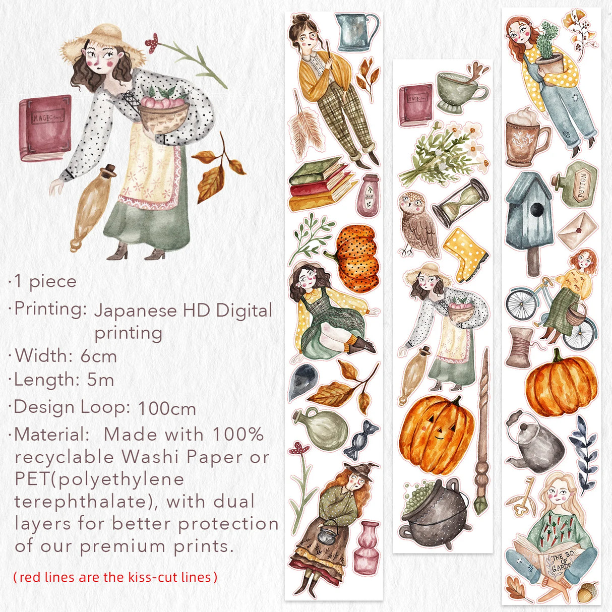 Dressed in layered coats and boots, she wanders through an amber-toned world — gathering herbs, scribbling notes, and carrying books bound in whispers and mystery.
A tribute to autumn’s quiet magic: thoughtful, earthy, and steeped in imagination.
With potion jars, falling leaves, and hidden knowledge tucked in every corner, this tape invites you to create your own enchanted season.