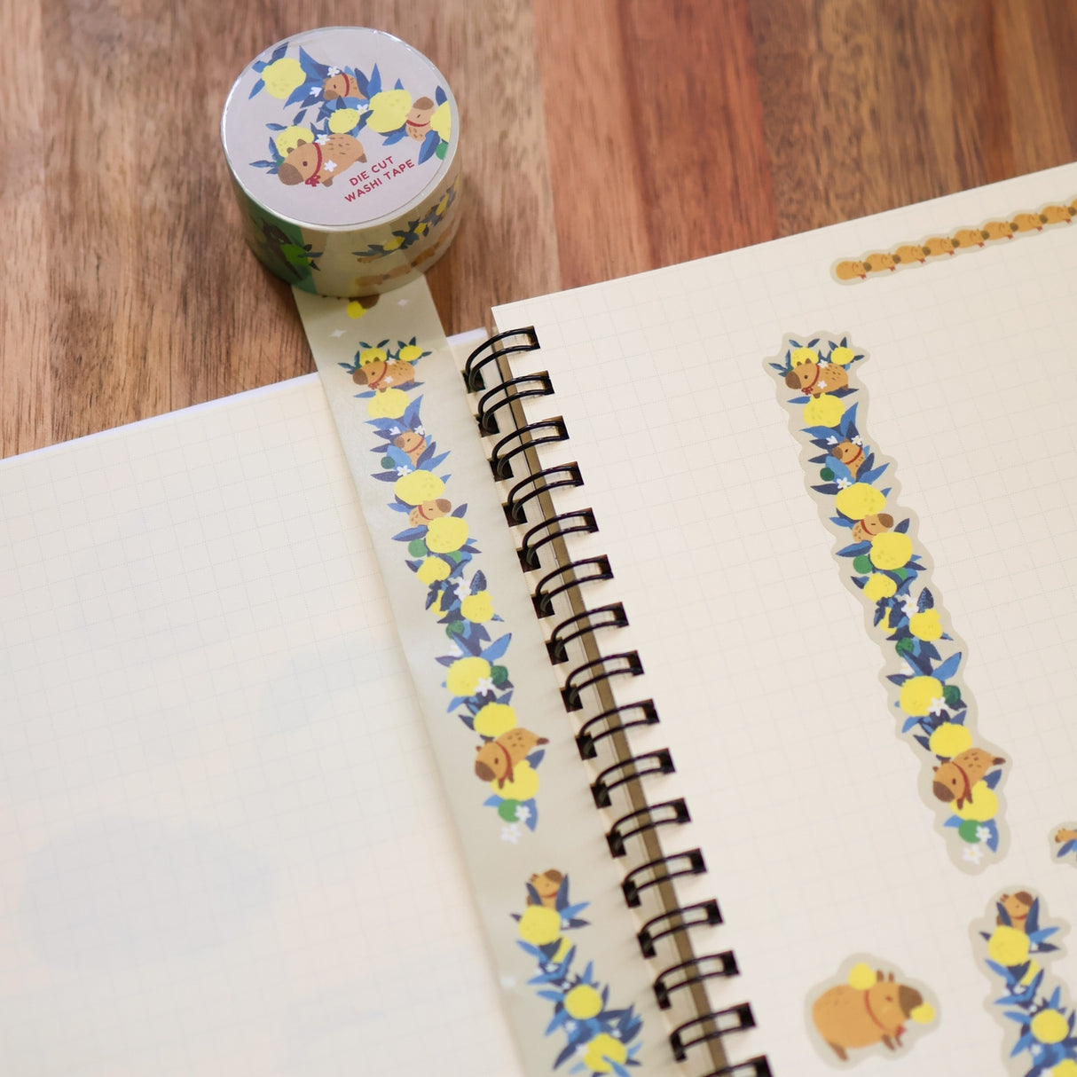 Thousand Skies Kiss Cut Washi Tape - Yuzu Thief Capy