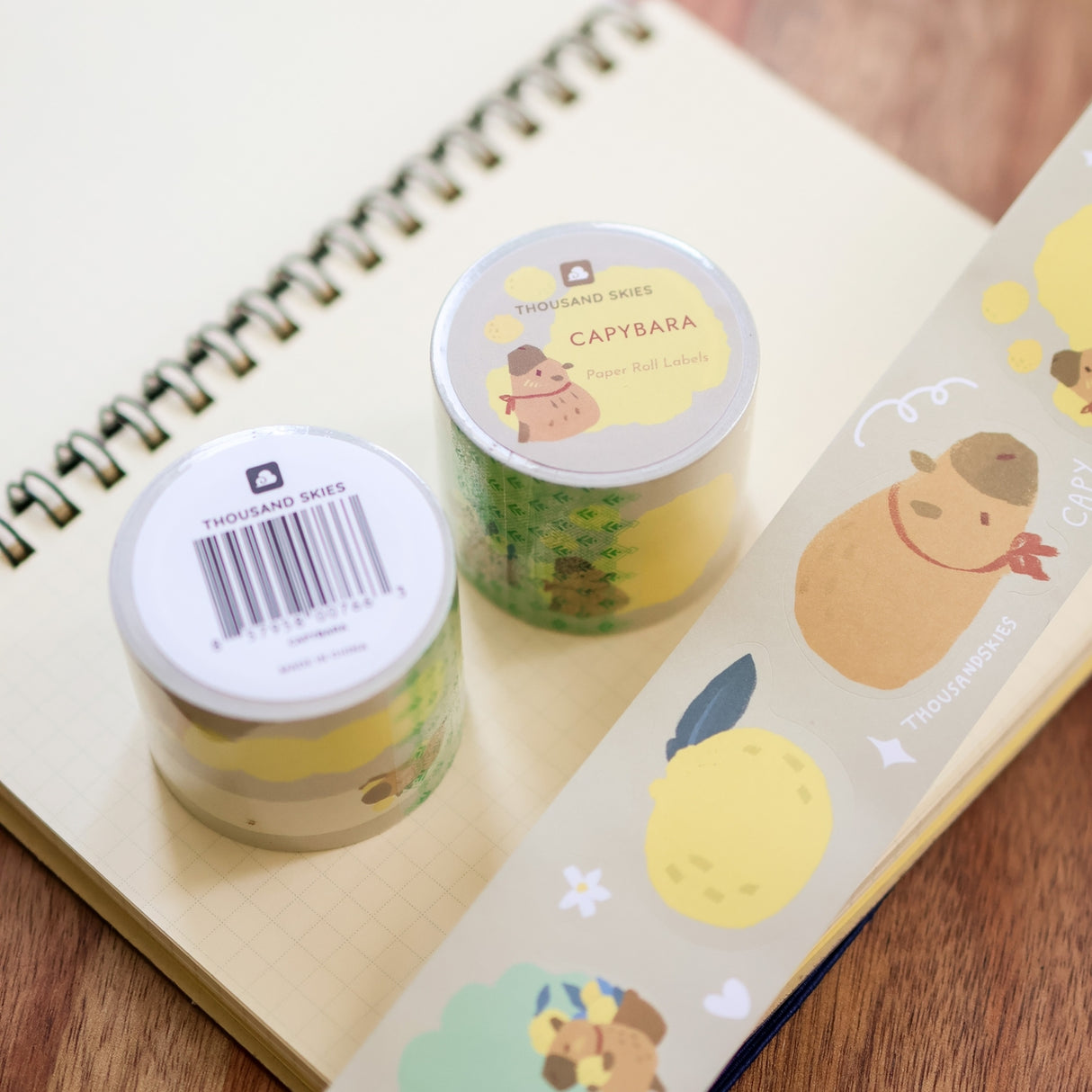 Thousand Skies Paper Roll Labels (Kiss Cut) - Capybara