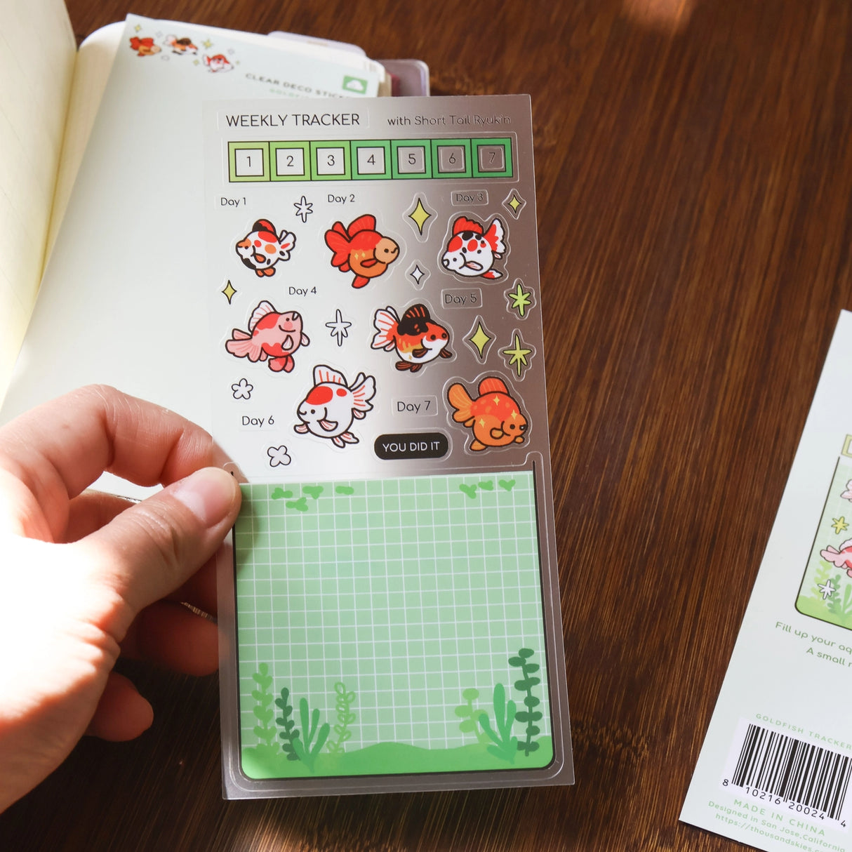 Cute decorative stickers for your journal and stationery collection!
Clear
Sticker Sheet: 6 x 3 inches
Sticker Sheet Package: 7 x 3 inches