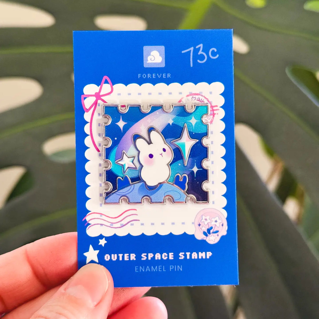 Thousand Skies Enamel Pin - Rabbit in Outerspace