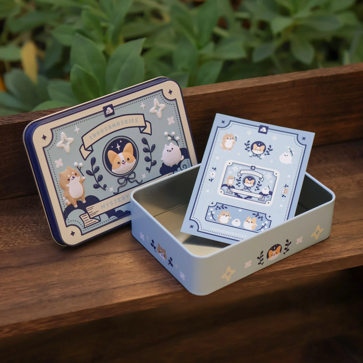 Decorative tin can with a small vinyl sticker sheet.
Tin can size: 5 x 3.6 x 1.5 inches
Inner tin can size: 4.7 x 3.4 x 1.3 inches
This is a limited edition item. We will not be restocking it once it is sold out. All Sales are final for the Tin Can.