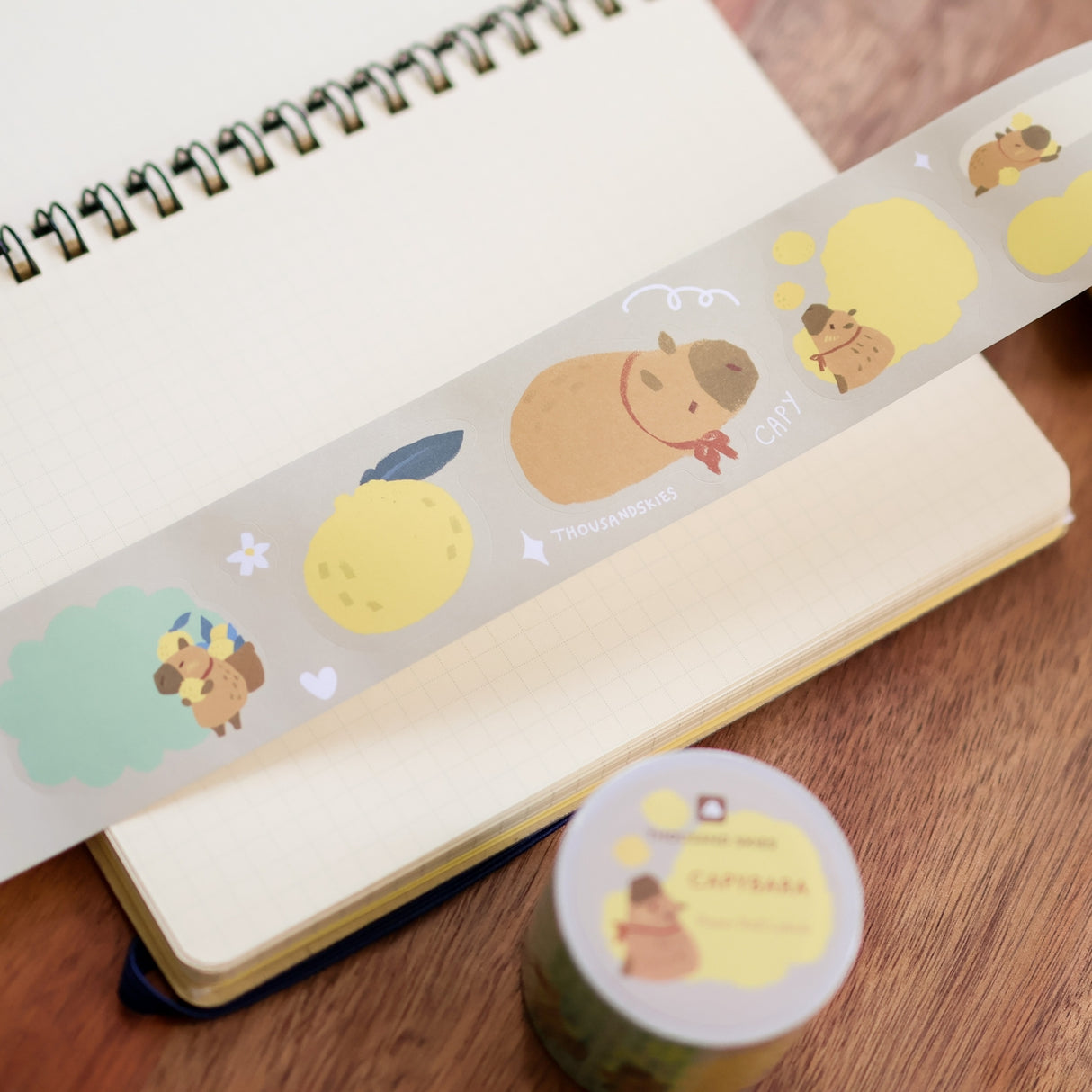 Thousand Skies Paper Roll Labels (Kiss Cut) - Capybara