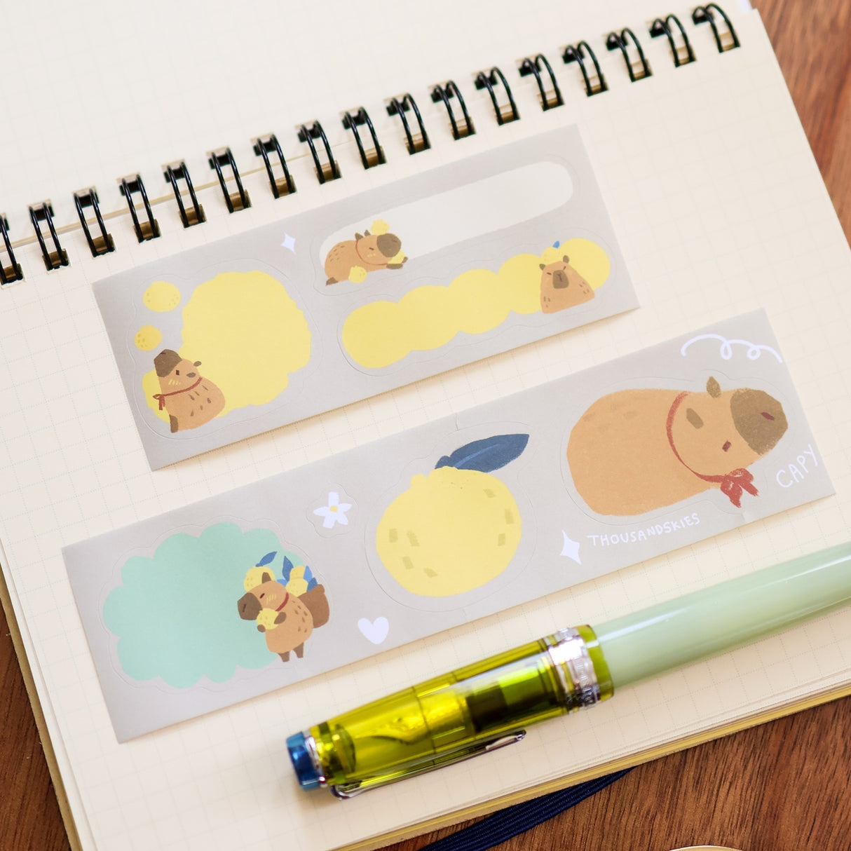 Thousand Skies Paper Roll Labels (Kiss Cut) - Capybara