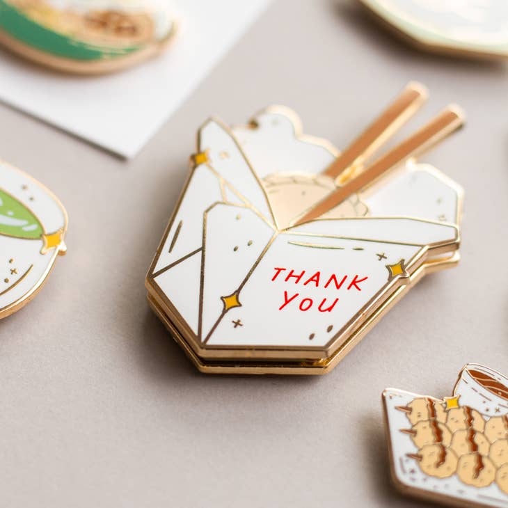 To-Go Box Enamel Pin (Interactive)