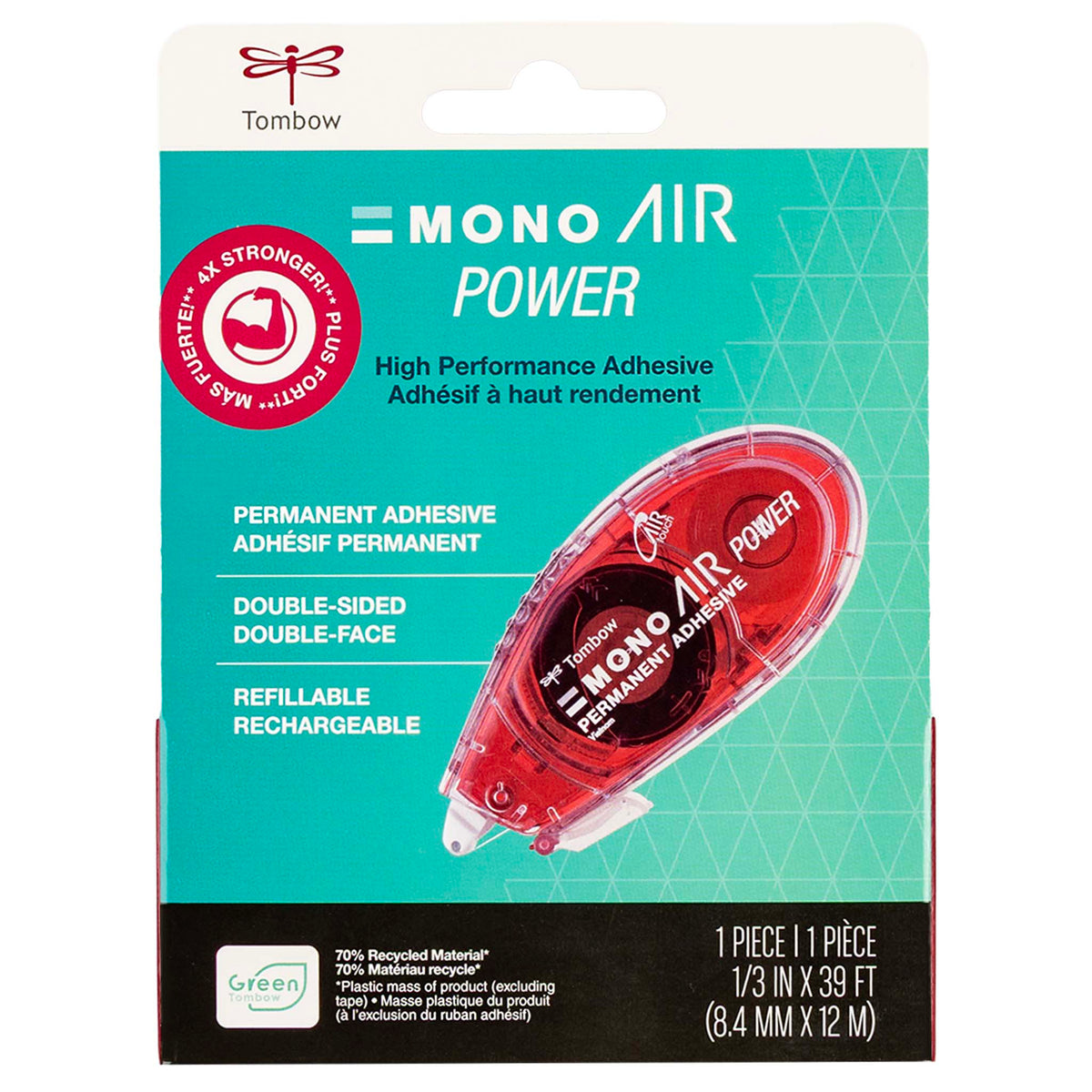 4X Stronger than Tombow permanent adhesive! High performance adhesive for craft, school, and home projects instantly adheres to a variety of surfaces, including paper, cardstock, wood, fabric, glass, plastic and rubber.