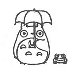 Original Totoro & Umbrella Rubber Stamp from Studio Ghibli - My Neighbor Totoro