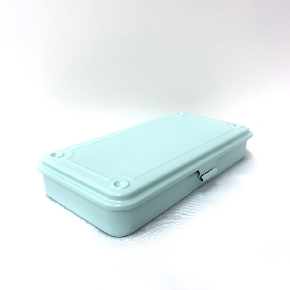 Toyo Steel Stackable Storage Box T-192 - Glacier
The Toyo T-192 toolbox is a slim, versatile storage solution, perfect for organizing small items like stationery, accessories, or tools.
Steel Storage Box with flat lid, made from one piece of steel, resulting in no sharp edges. Can be stacked securely due to the negative / positive imprints on the top and underside. Use for art supplies, make-up, nail polish, teas, travel documents - the possibilities are endless.