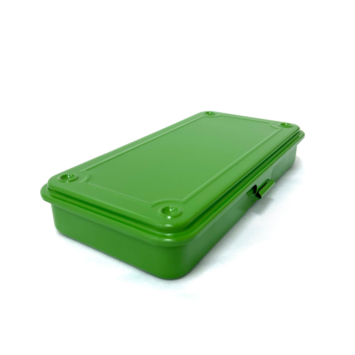 Toyo Steel Stackable Storage Box T-192 - Japanese Tea Green
The Toyo T-192 toolbox is a slim, versatile storage solution, perfect for organizing small items like stationery, accessories, or tools.
Steel Storage Box with flat lid, made from one piece of steel, resulting in no sharp edges. Can be stacked securely due to the negative / positive imprints on the top and underside. Use for art supplies, make-up, nail polish, teas, travel documents - the possibilities are endless.