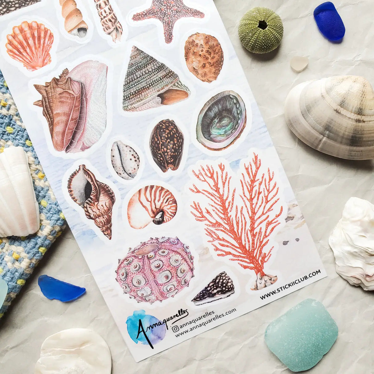🐚🌊 Drift ashore into @annaquarelles’s beautiful collection of seaside treasures. Delicate seashells, branching coral, a rosy sea urchin, and a sparkling starfish come together like keepsakes gathered from a walk along the coast. Painted with soft watercolor detail and full of natural ocean charm, this sheet will bring a splash of coastal magic to your pages.
Art by: @annaquarelles