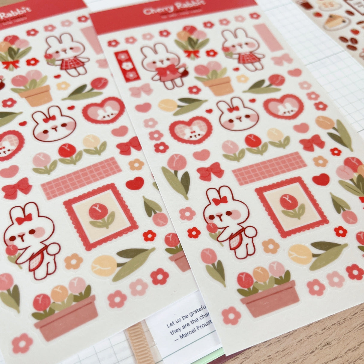 Cherry Rabbit Tulip Rabbit Sticker Sheet
