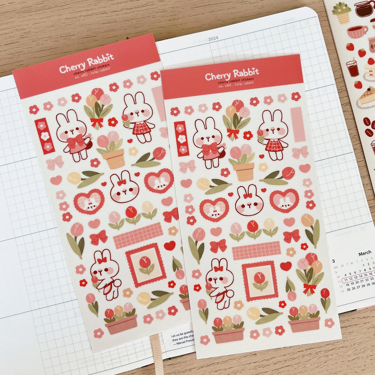 Cherry Rabbit Tulip Rabbit Sticker Sheet
