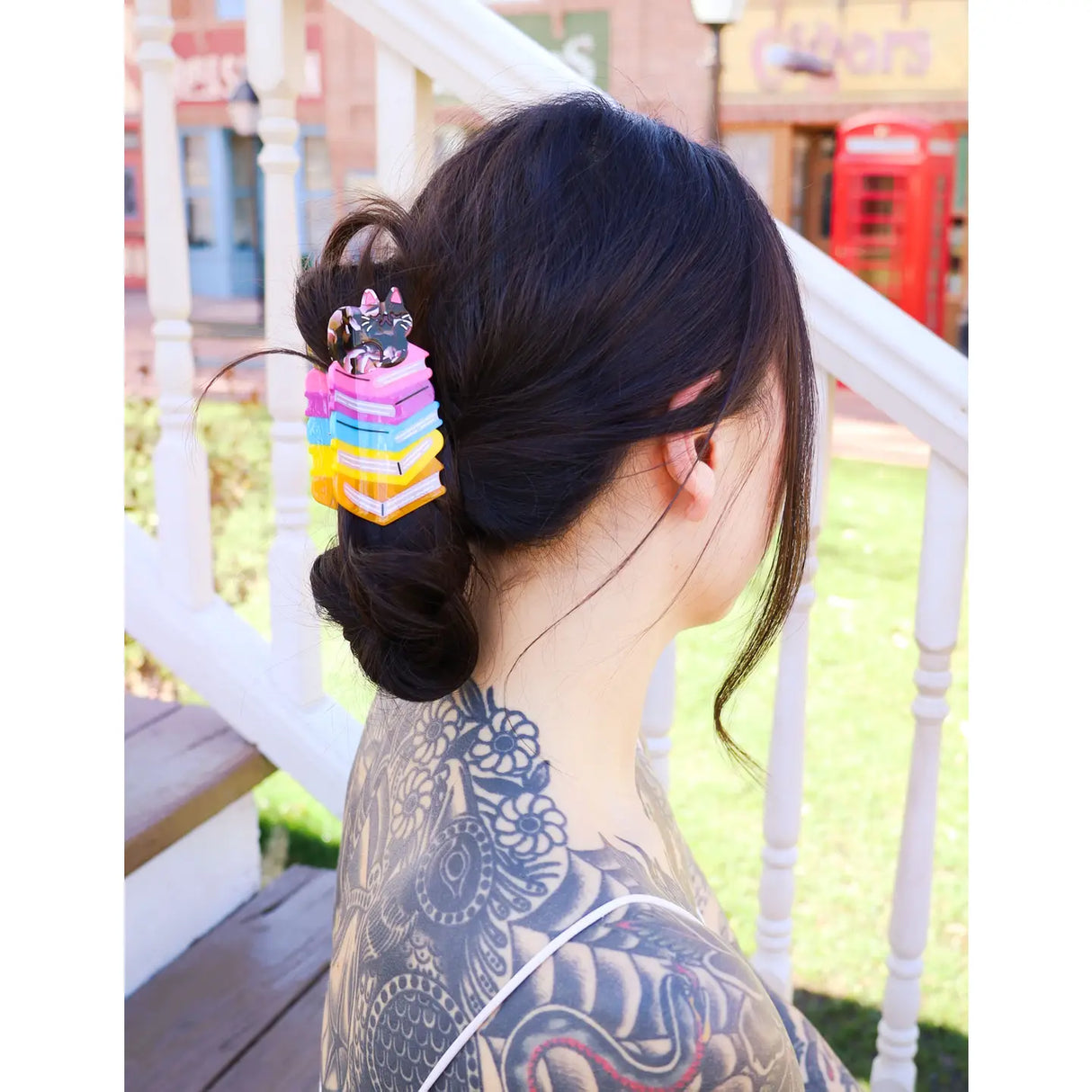 Turtle Soup Cat Book Stack Hair Claw