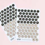 Typewriter Key Numbers Sticker Sheet