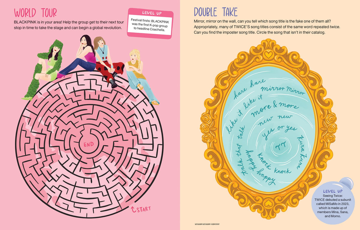 A must-have activity book for all K-Pop girl group stans, filled with puzzles, games, stickers, and symbols from hit songs, albums, and band lore!