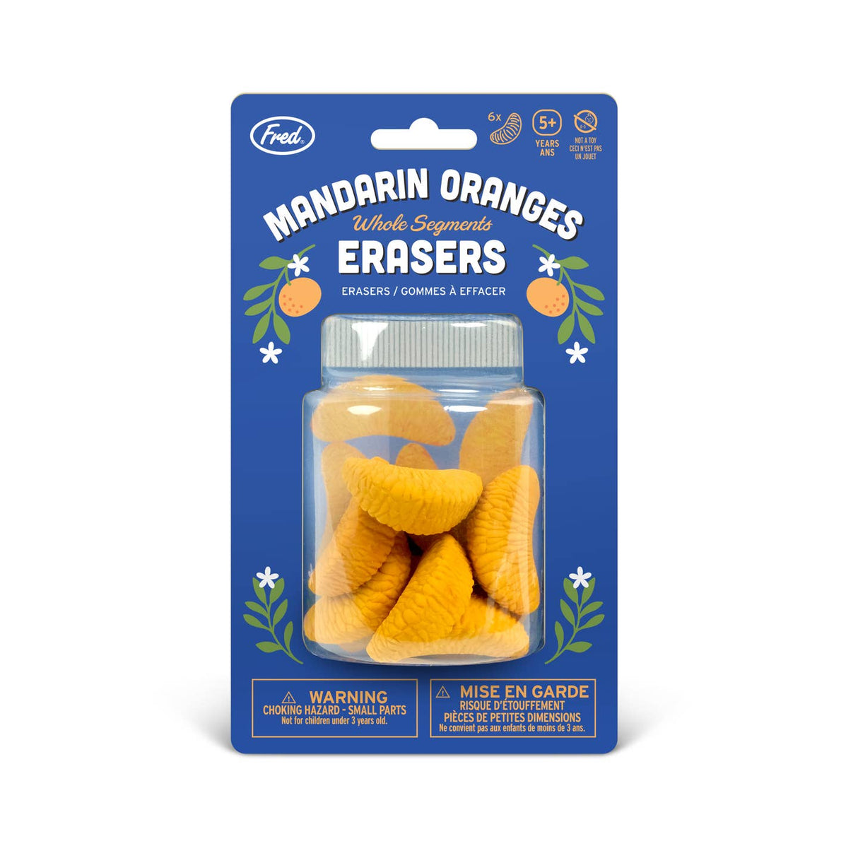 Uncanny - Mandarin Orange Erasers - Set of 6