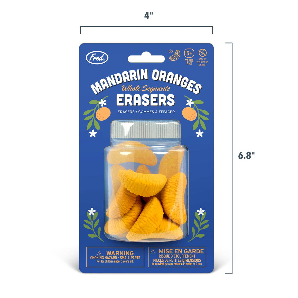 Uncanny - Mandarin Orange Erasers - Set of 6