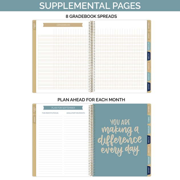 Undated Teacher Planner - Interchangeable Cover