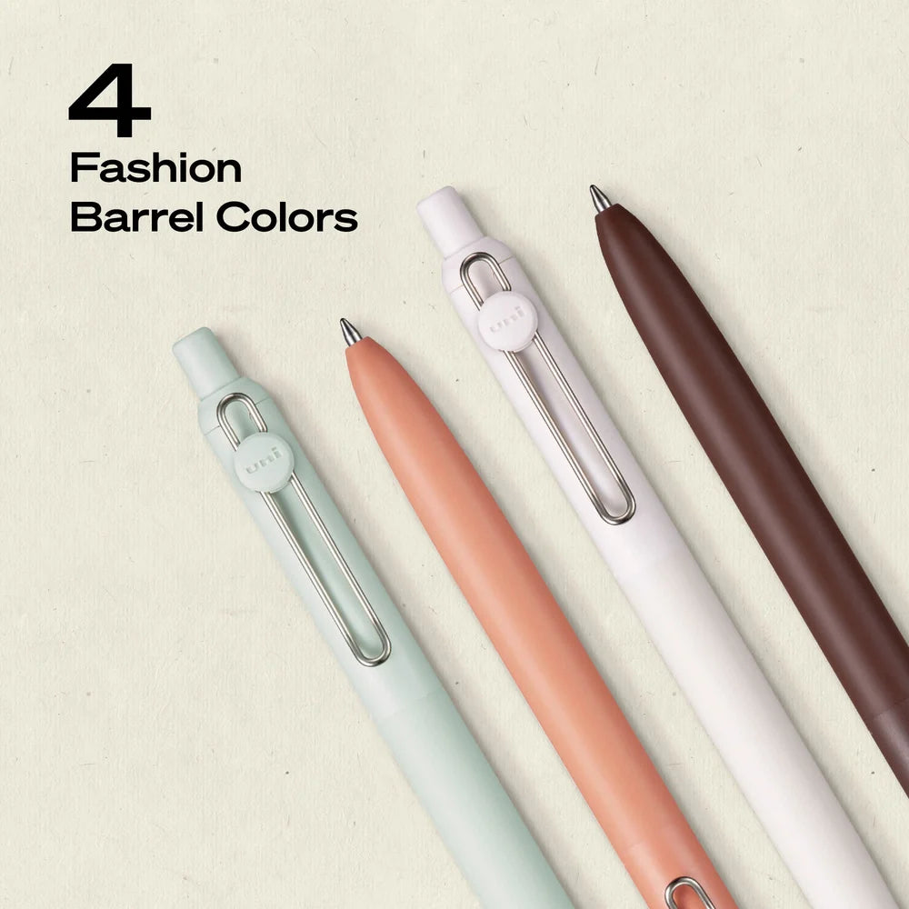 Uniball Zento Gel Pen 4 Pack - Boho Collection
Experience ultra smooth, effortless writing with uniball™ Zento retractable gel pens. The quick-drying liquid gel ink minimizes smudging and ensures no bleed-through to keep pages clean. With a precise 0.7mm point, uniball™ Zento offers a vivid, dark ink crisp, bold lines with every stroke.
Packaged in a convenient 4-count set, Zento pens are ideal for everyday writing, journaling, work, and school. This set includes pen bodies in the colors Mist, Adobe, Lin