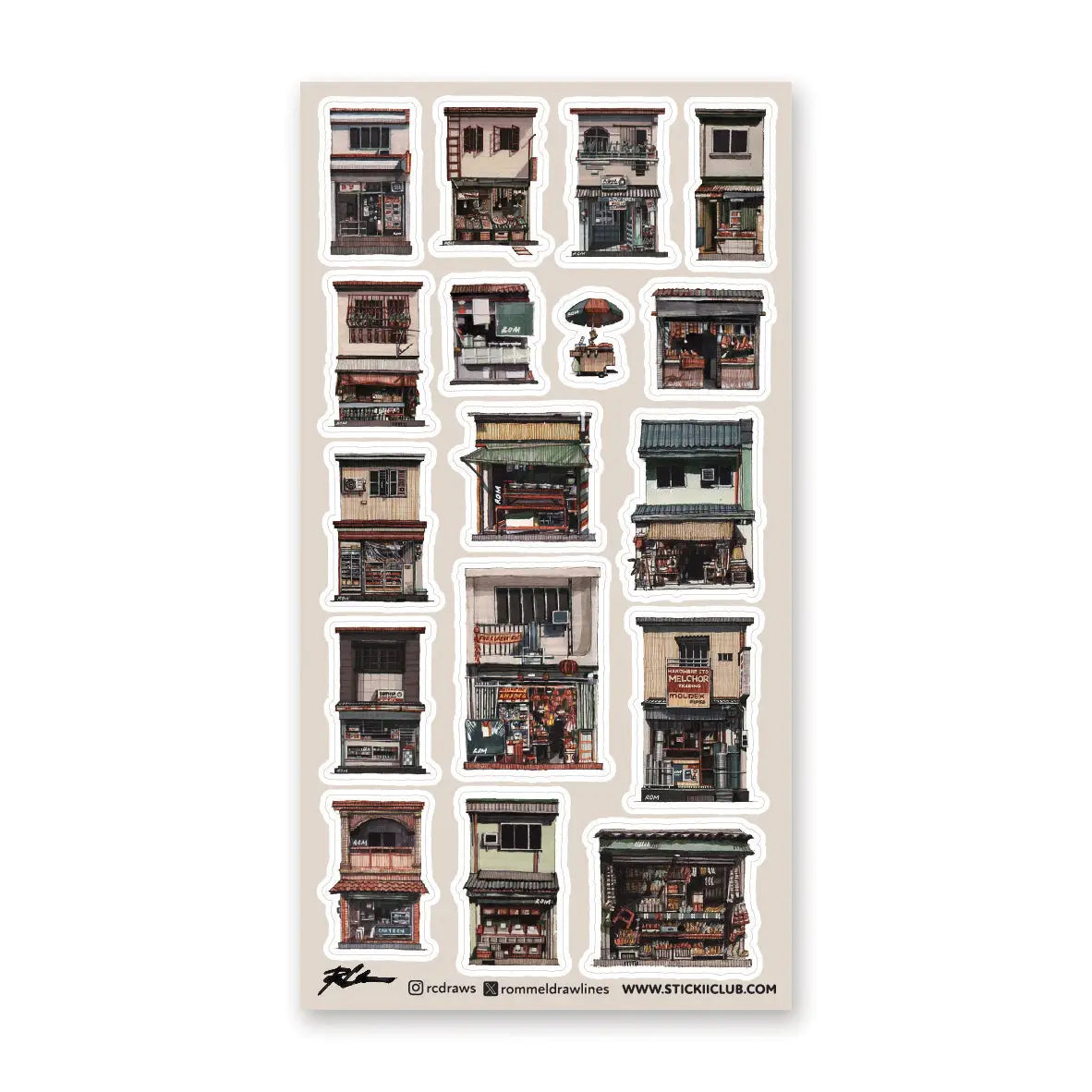 STICKII Urban Storefronts Sticker Sheet