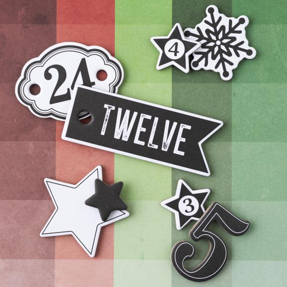 Vicki Boutin Evergreen & Holly Mixed Chipboard Stickers