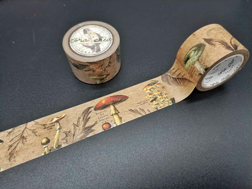 Cinta washi vintage con forma de hongo